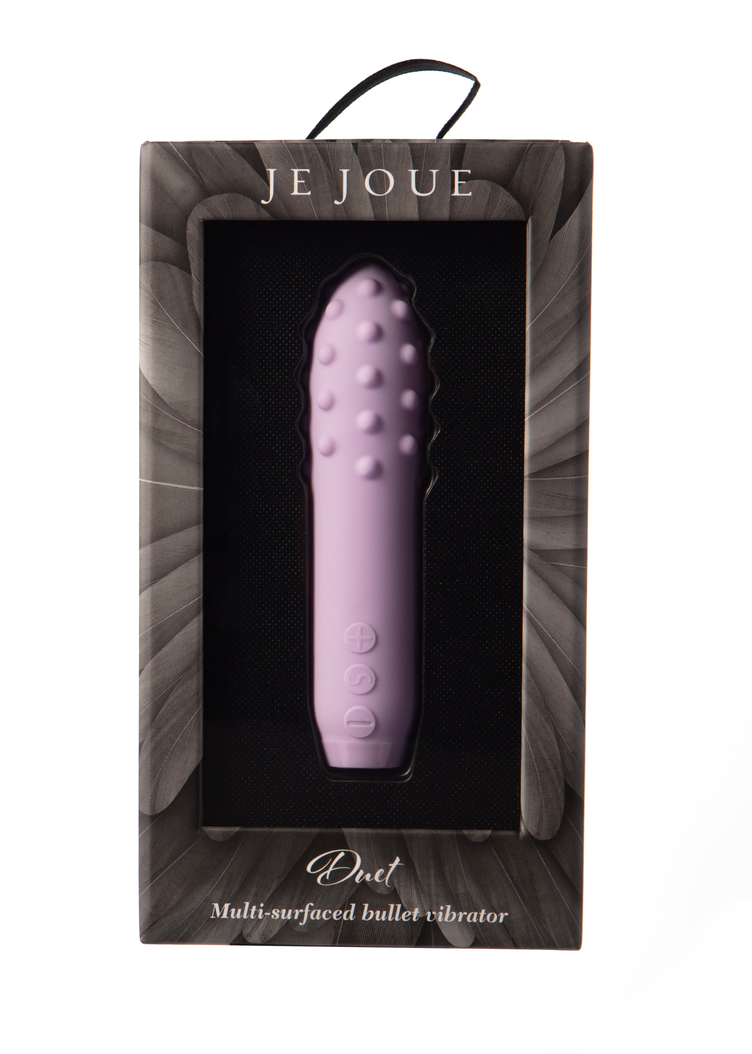 Lilac Duet Vibrator in box on white background