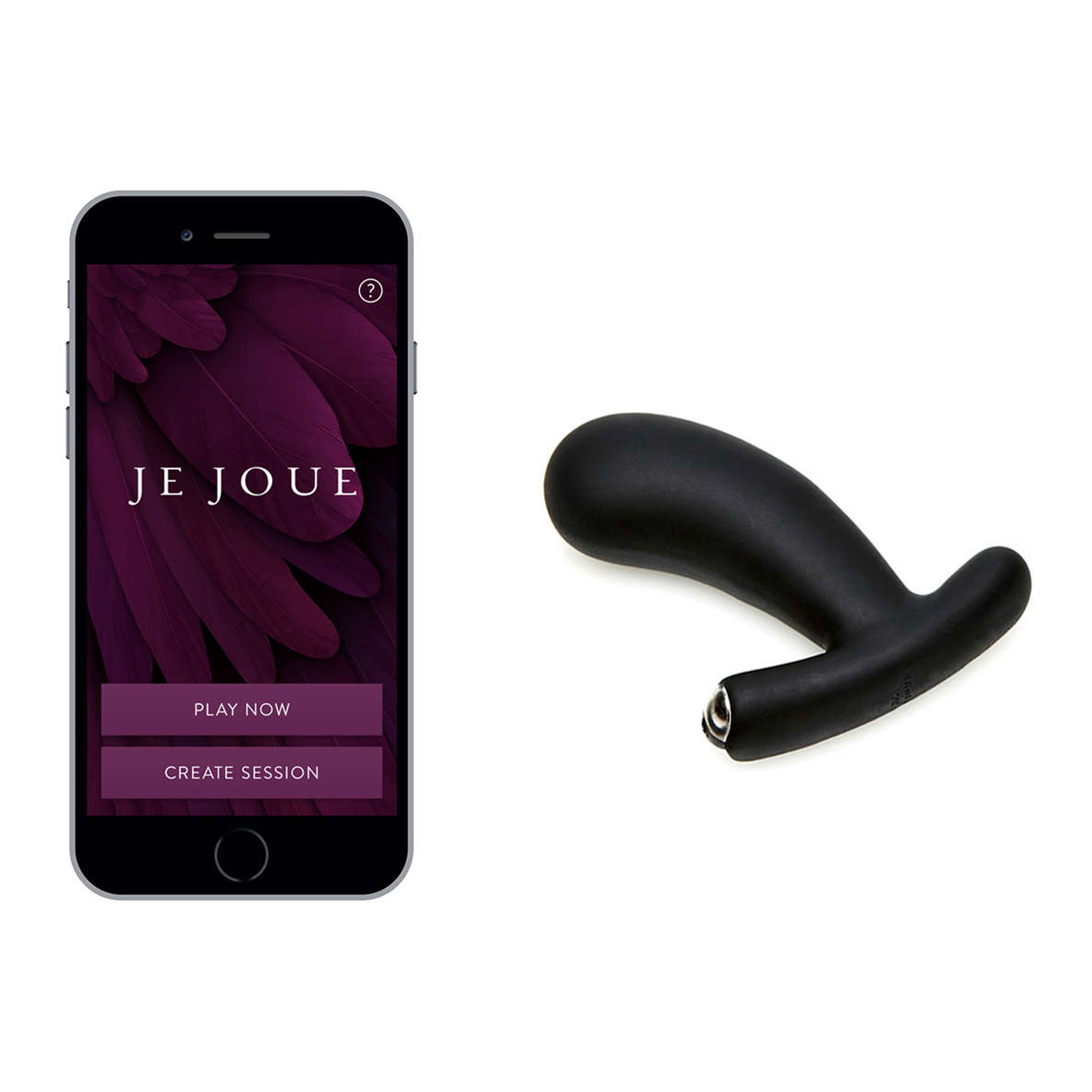 Nuo Vibrating Butt Plug in black with Je Joue App