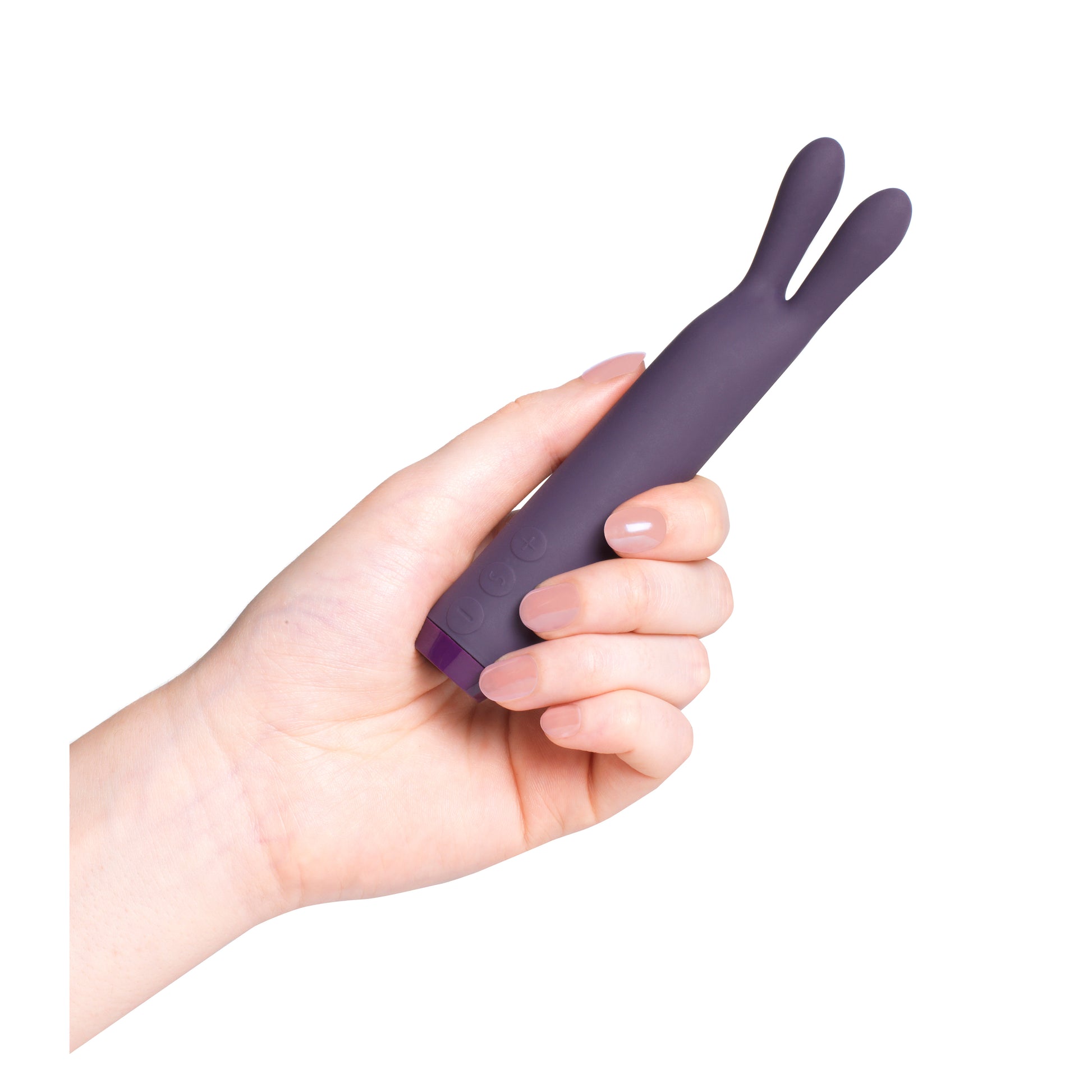 Hand holding Rabbit Bullet Vibrator in purple 