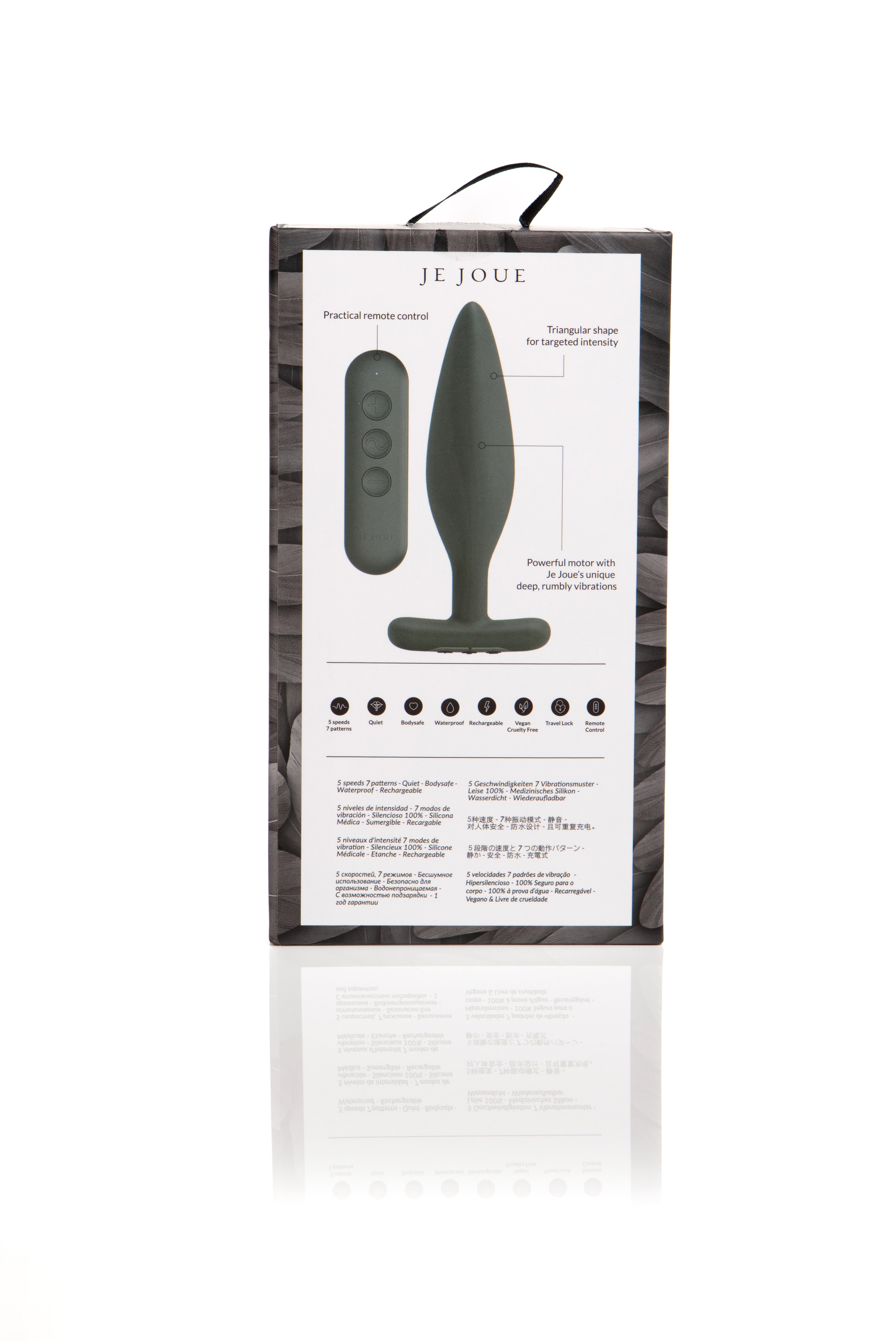 Egon Vibrating Butt Plug in box on white background