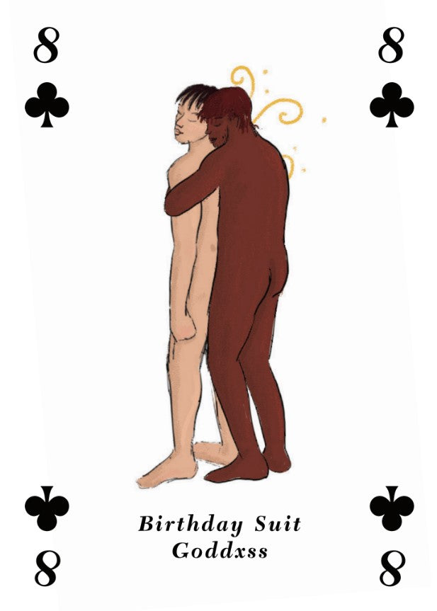 8 of clubs playing card designed by Hazel Mead