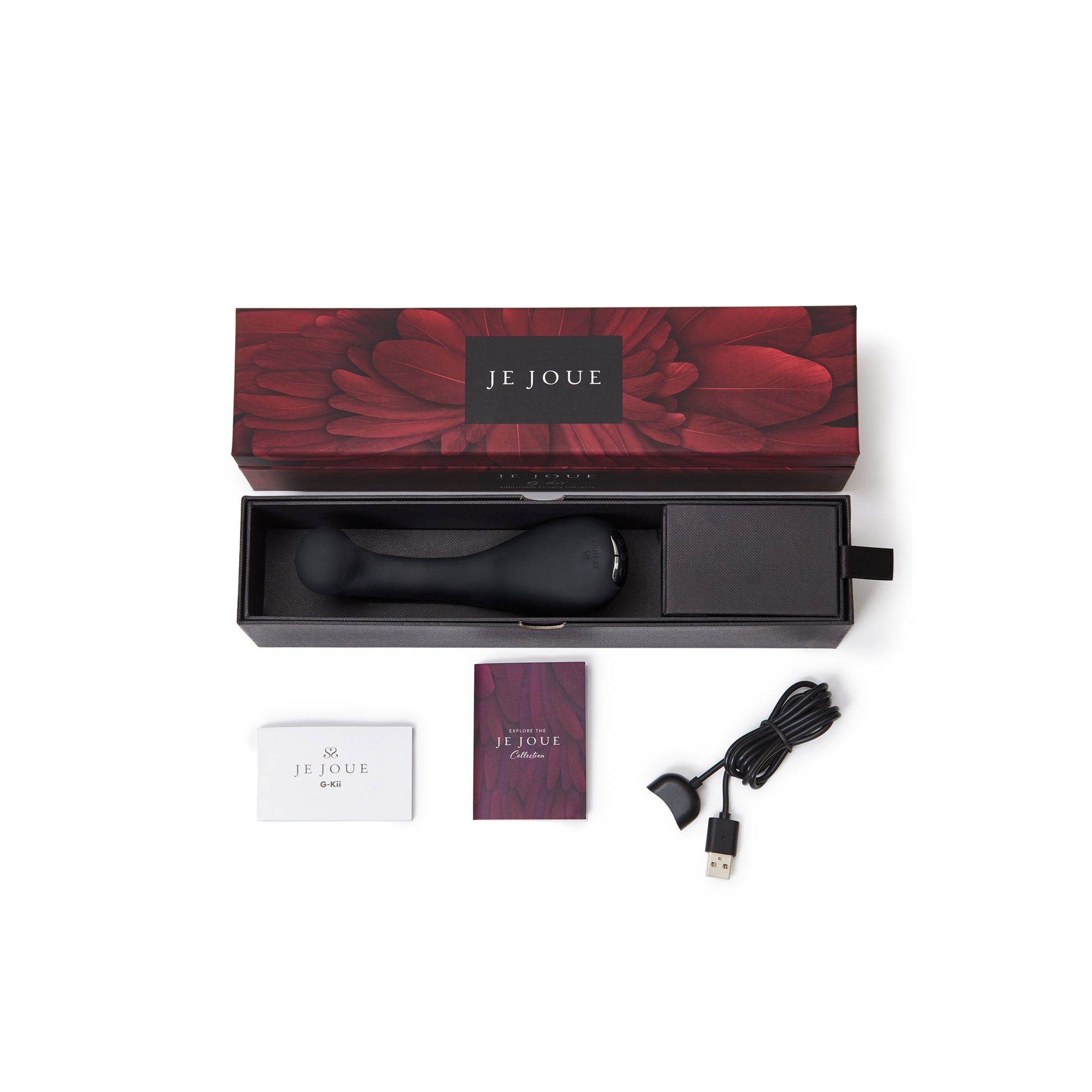 G Kii Vibrator in box with accessories on side