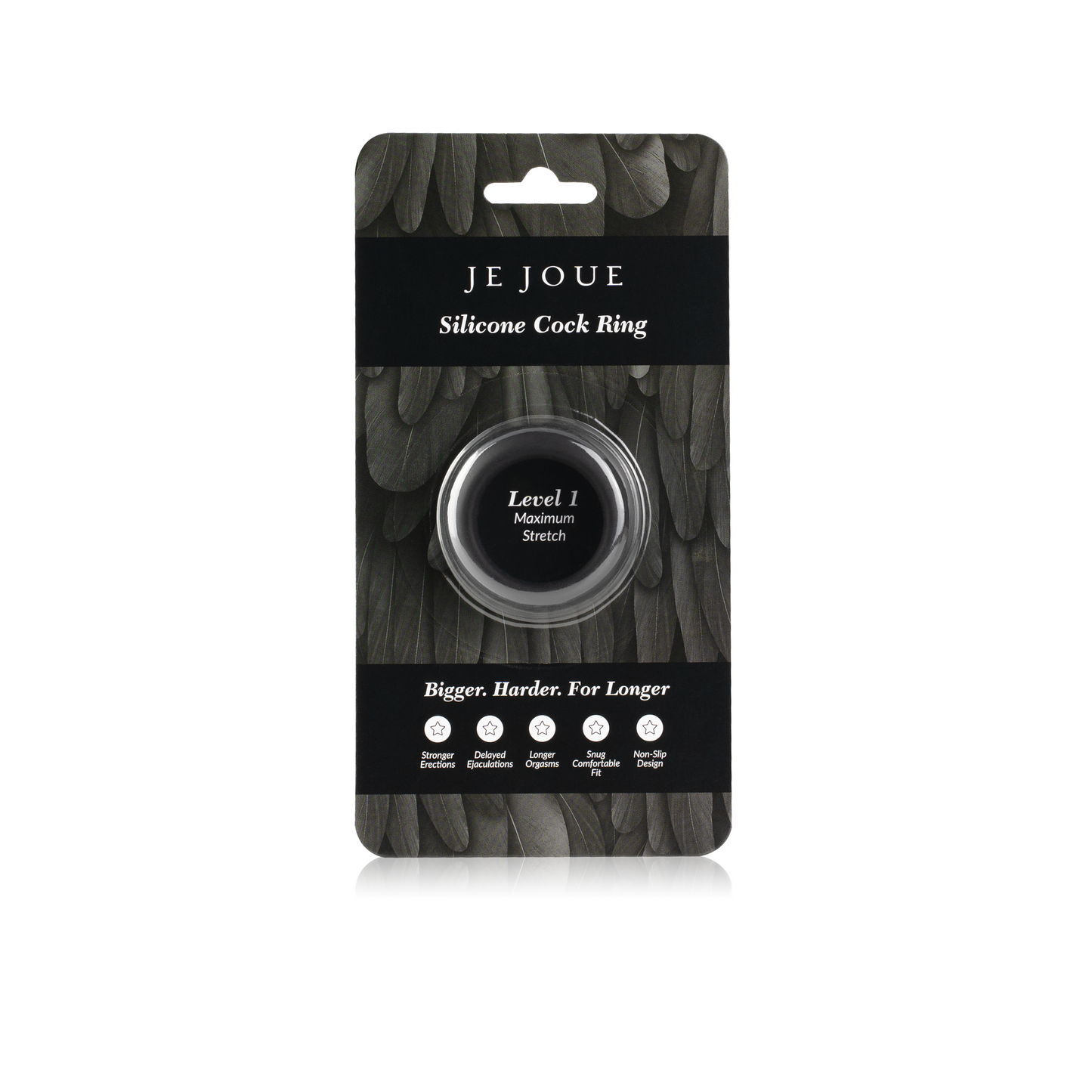 Black Silicone Cock Ring Front Packaging 