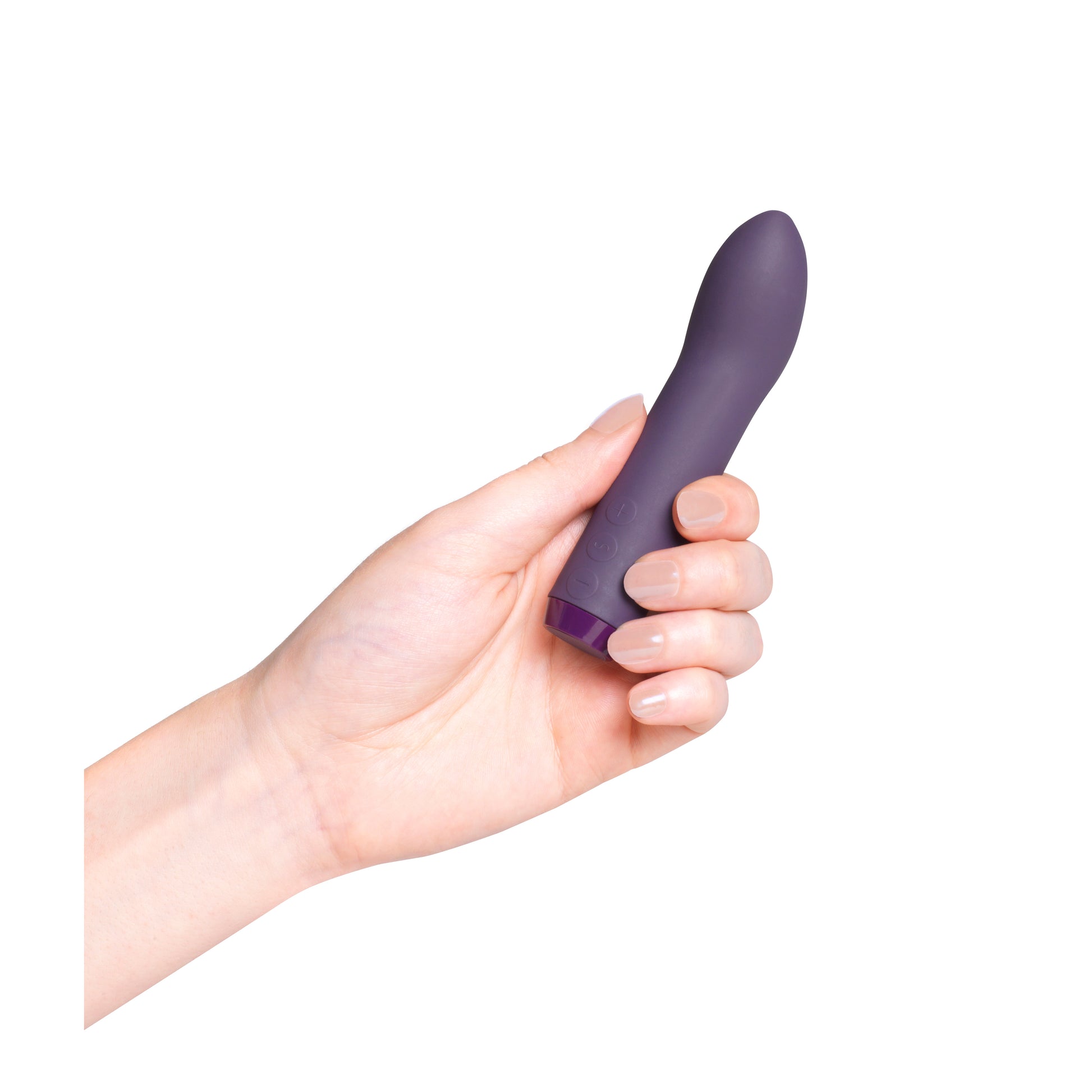 hand holding G Spot Bullet Vibrator in purple 